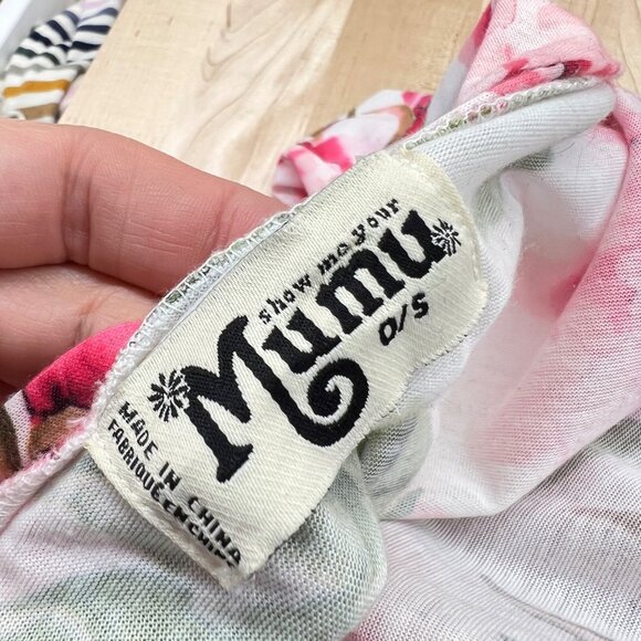 Show Me Your Mumu Floral Kimono Robe Pink Green One Size - Picture 7 of 9